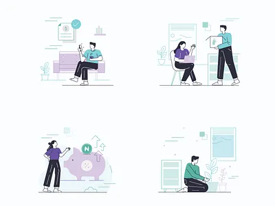 Onboarding Illustrations app finance fintech illustration illustrator india onboarding startup