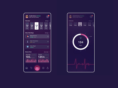 Heart Rate Mobile application user interface design