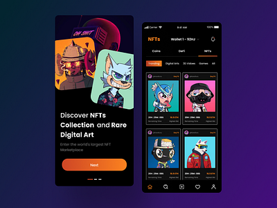NFT Marketplace App 3d app application branding darkmode design design website ethereum glassart graphic design illustration interface lightmode mobile nft ui ux uxdesign website