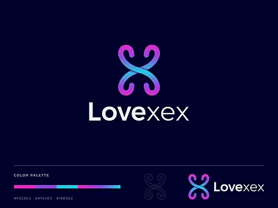 Lovexex - Logo Design brand identity branding creative logo design dribble free logo gradient logo graphic design graphic lab khaled pappu kp kp graphic kp graphic lab logo logo design logo designer logos love love logo lovexex logo