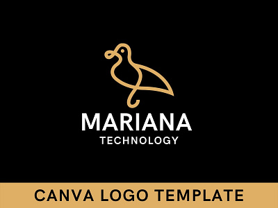 Premade Line Style Bird Logo Template animal logo bird bird logo brand identity branding canva design icon logo logo design logomark template