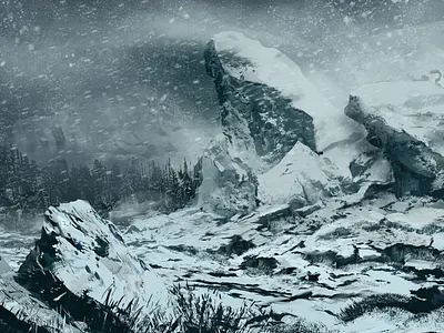 Winter is Coming design environment forest illustration landscape rocks