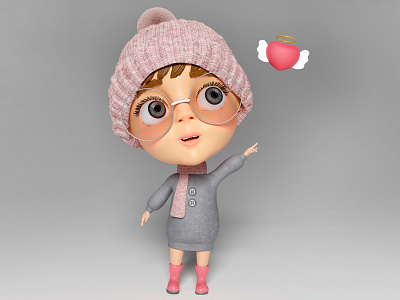 Baby Girl Character 3d 3dart 3dartist animation baby blender character character design girl illustration