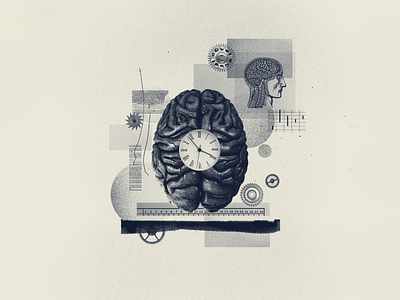 INKTOBER 12 FORGET brain clock collage collage art collage digital collage maker collageart design forget gears graphic graphicdesign illustration inktober inktober 2022 memory mind remember