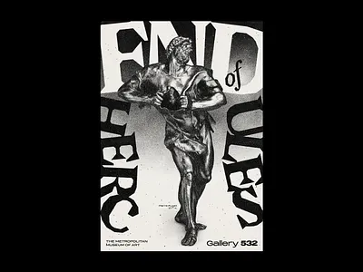 Statuettes art blackandwhite flyer metropolitan museum poster print sculpture typography