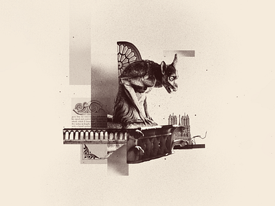 INKTOBER 01 GARGOYLE 2022 collage collage art collage digital collage maker collageart design gargoyle graphic graphicdesign illustration inktober inktober2022 notre dame paris