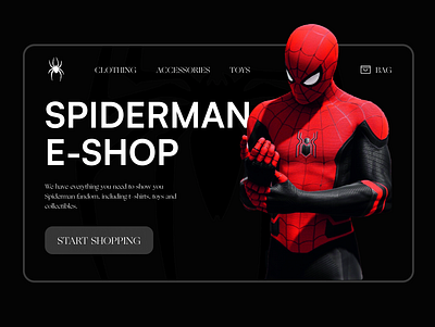 Spiderman clothing shop web design concept design ecommerce figma graphic design interface spiderman ui uidesign uiux webdesign