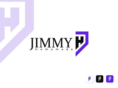 Jimmy Homemade abstract arc branding design dribbble graphic design home made icon illustration lettermark logo luxurious minimal monogram purple reverse logo vector wordmark