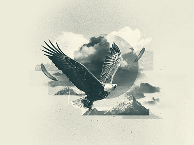INKTOBER 11 EAGLE clouds collage collage art collage digital collage maker collageart design duotone eagle elegant graphic graphicdesign illustration inktober inktober2022 mountains sky
