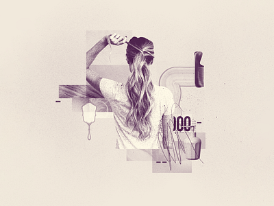 INKTOBER 19 PONYTAIL analogue collage collage art collage digital collage maker collageart design graphic graphicdesign hair hairdresser illustration illustrations inktober inktober 2022 ponytail