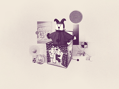 INKTOBER 29 UH OH box clown collage collage art collage digital collage maker collageart design graphic graphicdesign illustration inktober inktober 2022 jack kids surprise toy