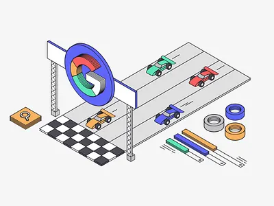 The Top Google Ranking Factors blog branding illustration isometric ranking top ui web