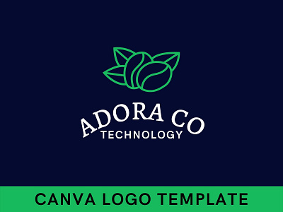 Premade Coffee Seed With Leaves Logo Template brand identity branding canva coffee design icon leaf leaves logo logo design logomark seed template