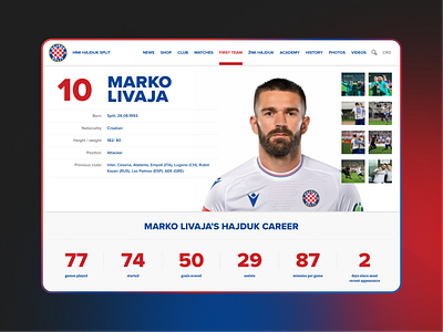 The official website for HNK Hajduk Split development digital product ui ux website websitedesign