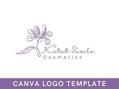 Premade Beautiful Floral Logo Template brand identity branding canva design feminine logo floral logo hand drawn logo logo design logomark template