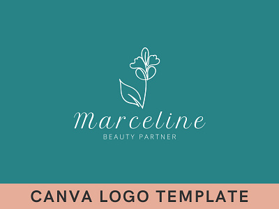 Premade Simple Beauty Partner Floral Logo brand identity branding canva design feminine logo floral logo flower flower logo hand drawn illustration logo logo design logomark template