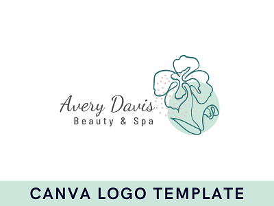 Premade Beautiful Floral Logo Canva Template beauty logo brand identity branding canva design feminine logo floral logo flower flower logo logo logo design logomark template