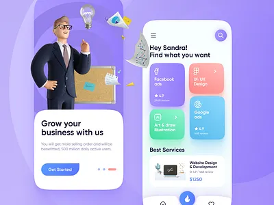 Marketing App animation graphic design ui
