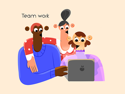 Team work 2d art brainstorm cartoon character character design clothes commercial cute design flat friends illustration office procreate team work vector vibe