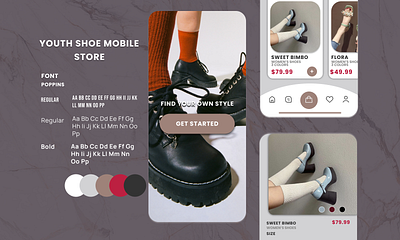 Shoe mobile store app design mi minimal