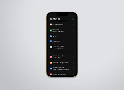 Settings page Ui design app design typography ui ux