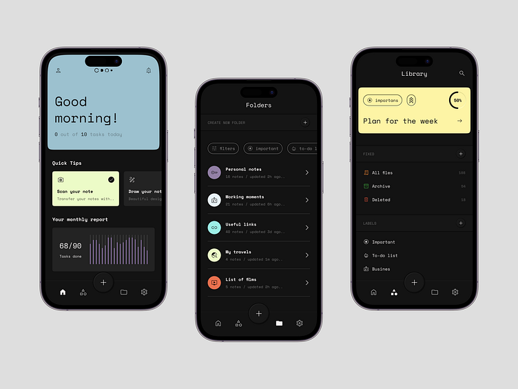 Notes Pro mobile app by Layo on Dribbble