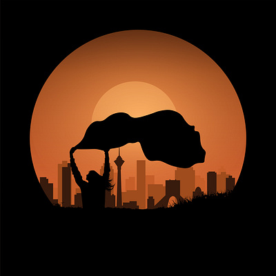 Freedom design freedom girls power graphic design hijab illustration iran persian sunset tehran vector woman