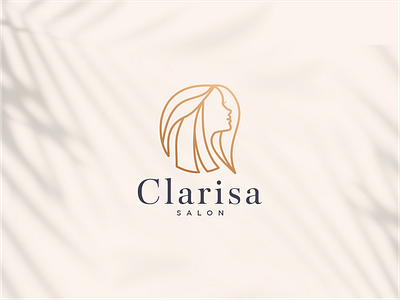 Clarisa Salon Logo beauty branding creative design element girl graphic design hair hairstyle illustration lady line logo salon vector women