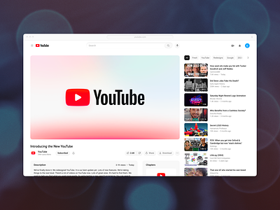 YouTube Redesign Tightened branding figma icons sketch ui design youtube