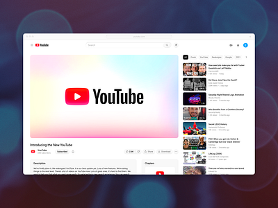 YouTube Redesign Tightened branding figma icons sketch ui design youtube