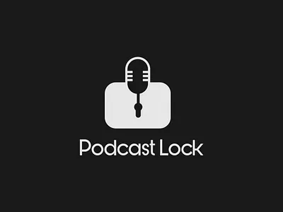 Podcast lock logo concept brand designer branding design illustrator lock logo logo design minimalist podcast typography vector