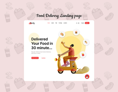 Food Delivery Landing Page 3d design figma illustration ui uiux vector