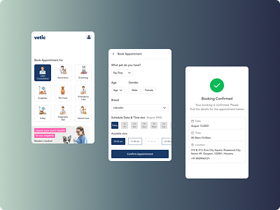 online vet booking ui dribbble graphic design ui ux