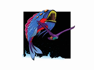 Monster Go Challenge bird design fish illustration illustration art illustrator ilustracion lud0 lud089 monster monster go challenge monsters monsters go mutant mutant fish prehistoric prehistoric bird vector vector illustration whale