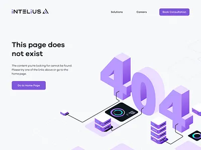 Intelius Ai 404 page 404 error gradient graphic design isometric ui web