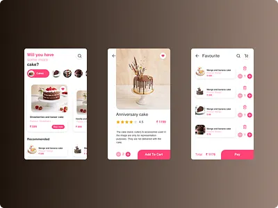 Cake Bakery ui design