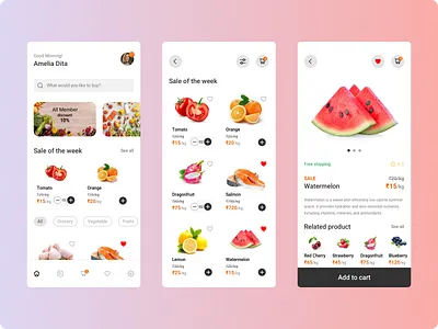Online grocery shop Ui
