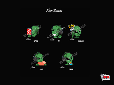 Alien Twitch Emotes design emoji emote emotes twitch twitchemote twitchemotes