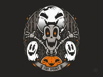 Stay Spooky cartoon design graphic design illustration t shirt tee vector