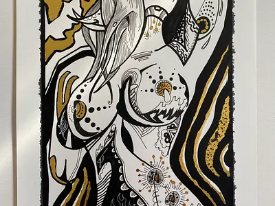 Vesta art bw design draw illustration ink pen