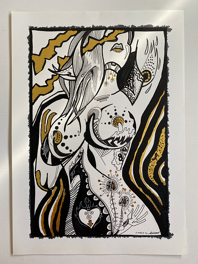 Vesta art bw design draw illustration ink pen