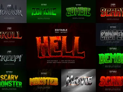 HALLOWEEN POSTER TEMPLATE TEXT EFFECTS effect halloween night scary zombie