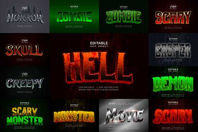 HALLOWEEN POSTER TEMPLATE TEXT EFFECTS effect halloween night scary zombie