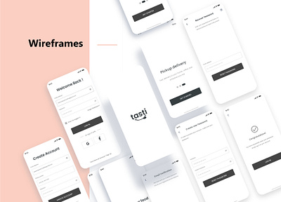 Food Ordering Wireframes - UI/UX Designer food app food app design food app order food app wireframes graphic design ui user research ux web design wireframe