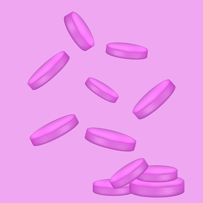 Pink figures in the form of tablets capsule