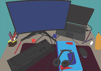 Study Table adobe illustrator graphic design parallel perspective study table