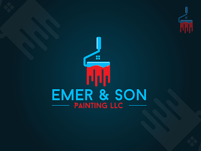 Emer & Son Painting LLC - House Painting Logo Design abstract logo branding combination mark logo creative design graphic design house painting illustration logo logodesign modern logo vector