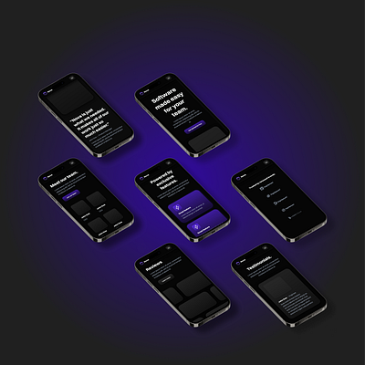 Nova ~ Phones dark mode design figma glowy gradients iphone isometric landing page mockup product page purple shadows software technology ui website