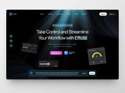 Web Design for Task Management - Efficio design graphic design interface platform product product design service startup ui uiux ux web web platform website