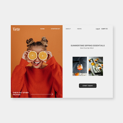 Viette - Beverage and Snacks Home Kit Website ui ui design ux web web design